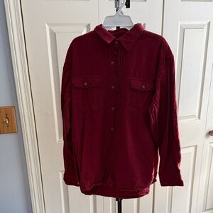 Men's Redhead Burgundy Button-Up Jacket